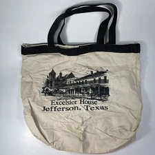 Excelsior House Jefferson Texas Canvas Tote Reusable Bag Grocery Bag Vintage