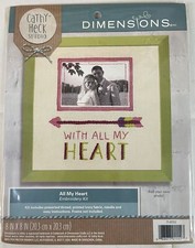 Dimensions Crafts All My Heart Embroidery Kit Add Photo Arrow pink green purple