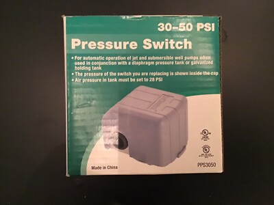 ProPlumber Plastic/Steel Pressure Switch 30-50 PSI NIB PPS3050