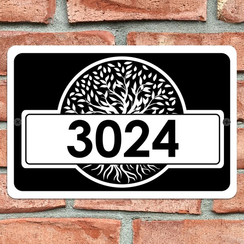 Custom Tree Of Life Home Address Sign 12" x 8" Personalized House Number Plaque - Picture 6 of 8
