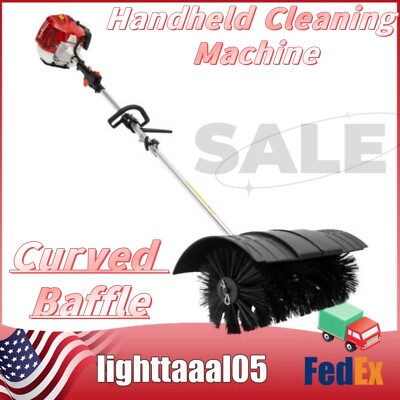 Walk Behind Power Sweeper Broom 52cc 2.3HP Gas Engine Sweeper Lawn Gravel Turf