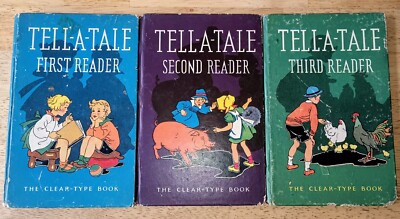 Vintage Tell-a-Tale Reader Lot First Second Third Illustrated Childrens Book USA