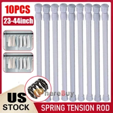 2-10PCS Heavy-Duty Steel Tension Curtain Rod Spring Load Adjustable Curtain Pole
