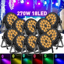 10PCS Stage 18LED Par Light RGBW Wash Lighting DMX Disco Party Show Bar DJ Light