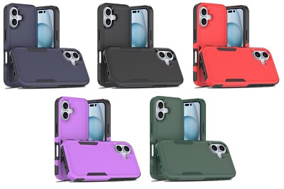 Slim Armor Shockproof Hybrid Case Dual Layer Cover Compatible with iPhone 16