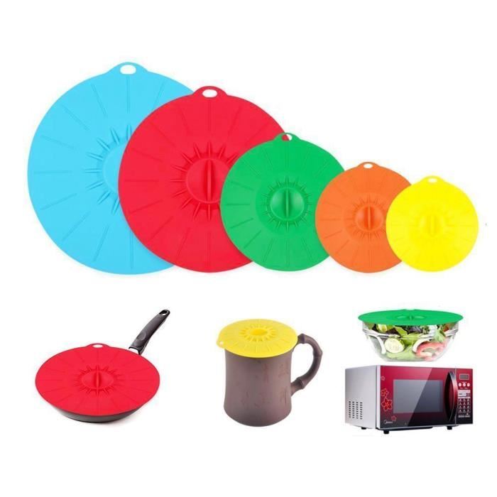5 couvercles silicone poêle et micro-ondes pour conserver vos restes frais