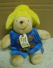 Paddington Bear 9" Plush Yellow Hat Blue Coat Hang Tag Look After Bear Eden Toys