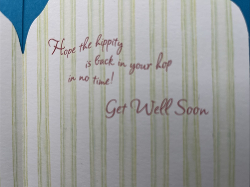 Susan Wheeler Leanin' Tree Rabbit Get Well soon greeting card - Picture 3 of 4
