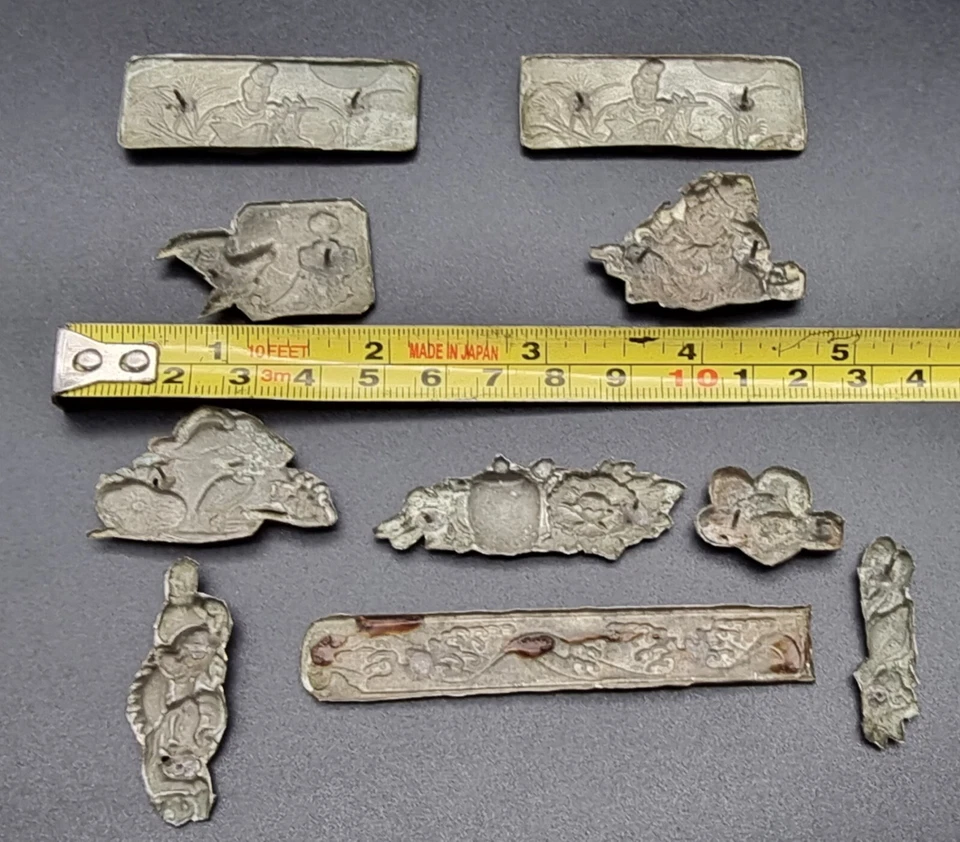 JUEGO DE 10 MENUKI ANTIGUOS JAPONESES HECHOS A MANO/PERÍODO EDO TARDÍO 1603/1868 Foto 2 de 4