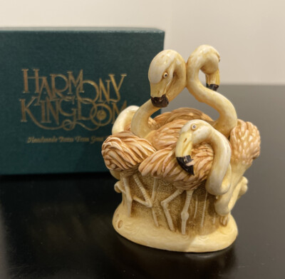 Harmony Kingdom Pink Paradise Flamingo Treasure Jest Box England