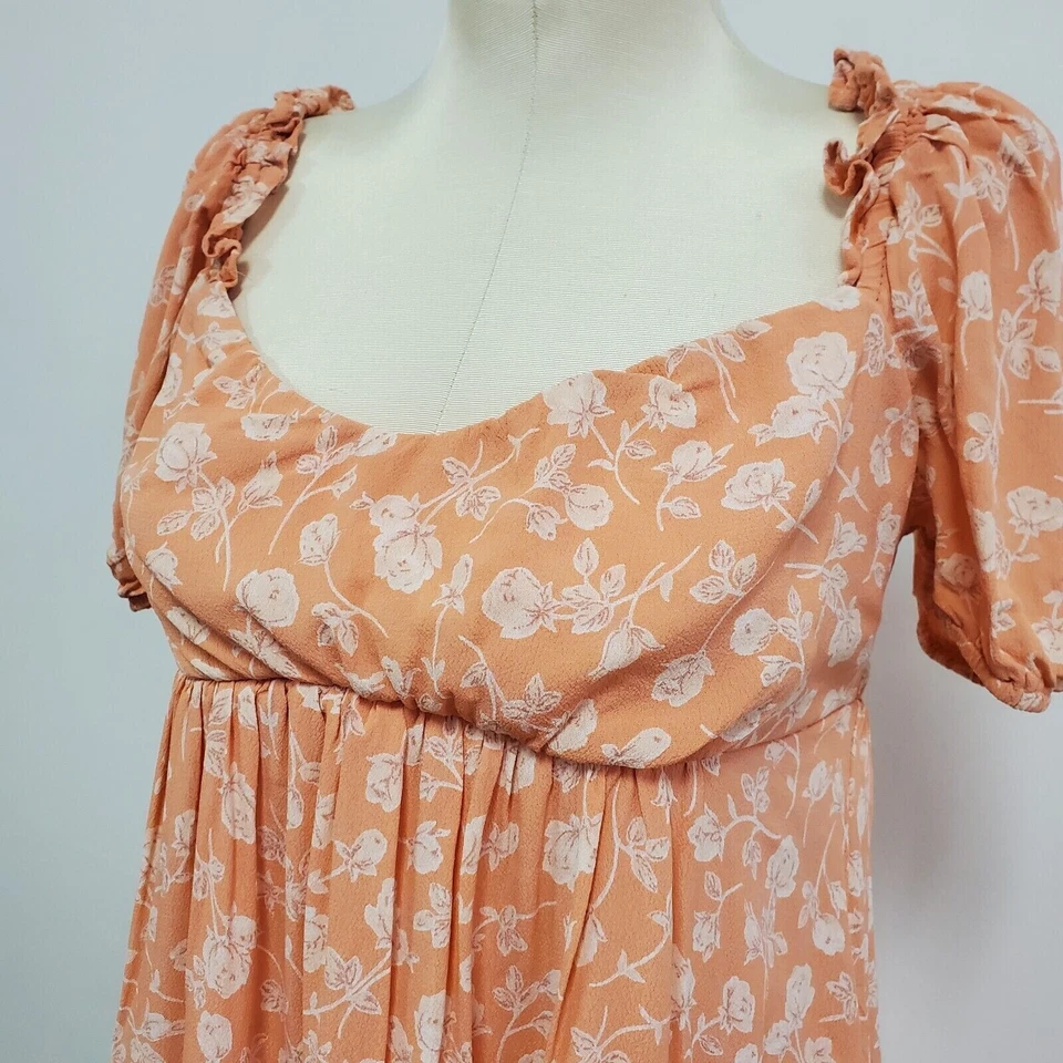 Mini Vestido Babydoll Coquette Urban Renewal Para Mujer Y2K Talla S Rosa Floral Fluido Foto 3 de 4