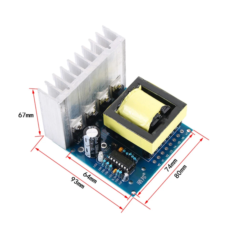 DC12V toAC18V/220V/380V Square Wave Inverter 500W Boost Converter Inverter Board - Image 2 of 4