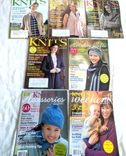 Lot of 7 Interweave KNITS Knitting Pattern Magazine All Year ©2009 w/ Holiday