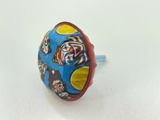 Vintage US Toy Metal Tin Litho Circus Clown Faces Rattle Noise Maker