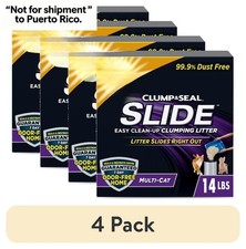  4 pack SLIDE Cat Litter, Easy Clean-up Multi-Cat Clumping Litter, 14 lbs