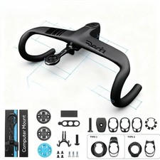 Full Carbon Fiber Bicycle Cockpit Integrated Handlebar 380/400/420/440mm