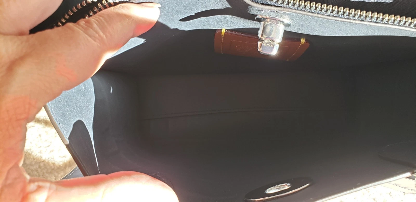 Coach Willow Tote 24 borsa a tracolla a mano in pelle grigio blu coccodrillo goffrato usata in ottime condizioni