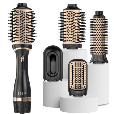 Hair Dryer Brush, Black Blow Dryer Brush, Curly, Dry, Oval Hot Air Brush