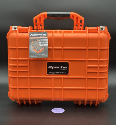 APACHE 3800 Weather, Water, Dust Proof Protective Case, Large, Ornge, Heavy Duty