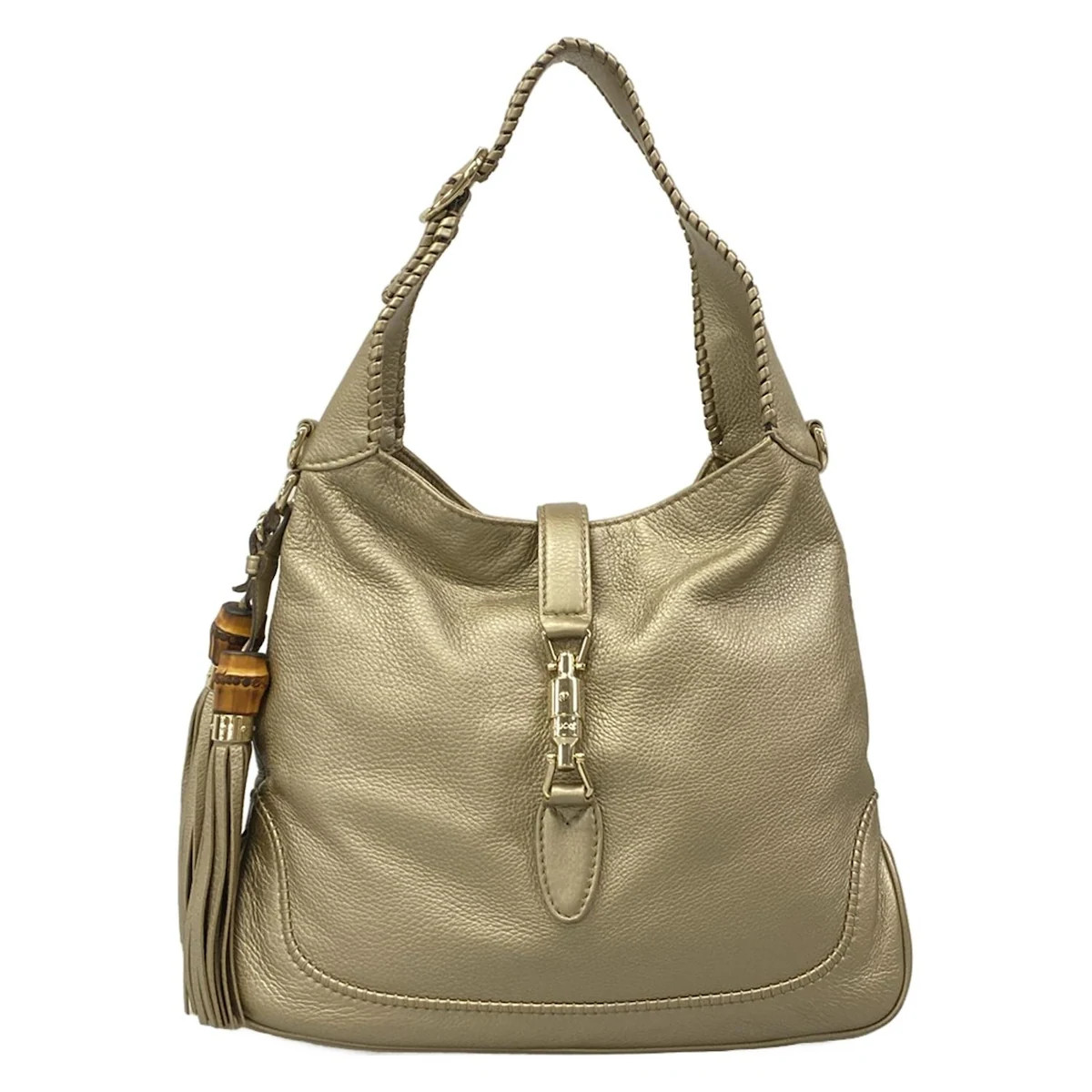 Gucci ショルダーバッグ GUCCI Indy/New Jackie 246907 metallic beige Leather Shoulder Bag