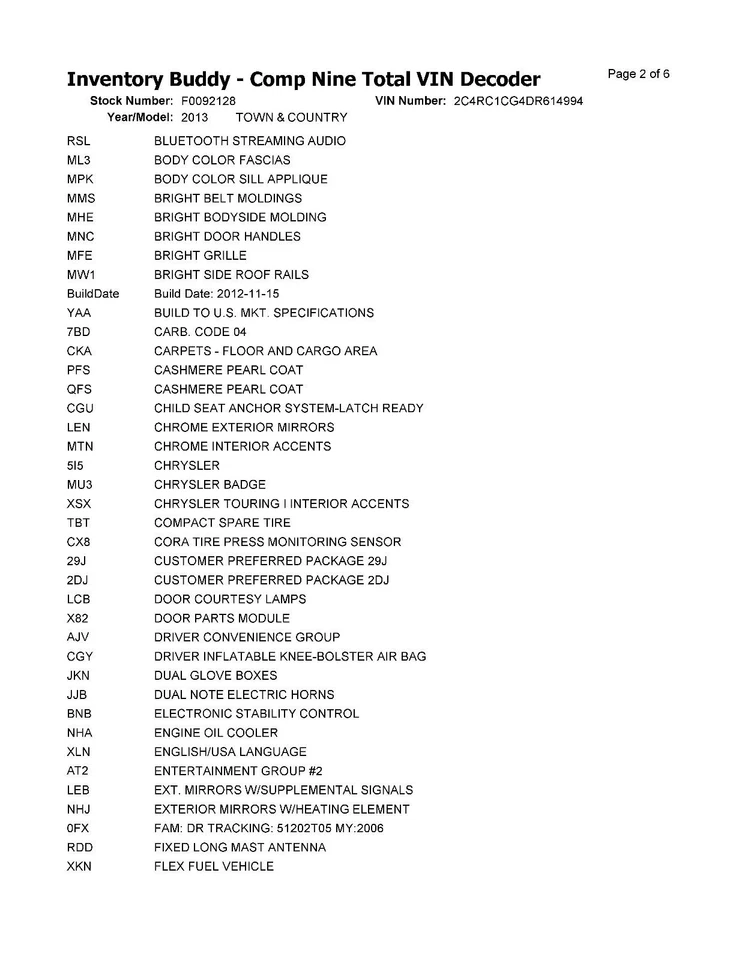 Used Engine Complete Assembly fits: 2013 Chrysler Town & country 3.6L 6 cylinder Foto 4 de 4