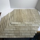 Vtg Textured Faux Bamboo Vinyl Placemat Set 8 Unused Beige 18x12 Retro Easy Care