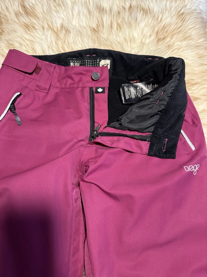 Women’s Orage Insulated Ski Pants With Adjustable Waist, Raspberry, Size Sm - Image 3 of 4