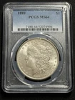 1889 Morgan Dollar PCGS MS64 Silver $1 Coin - Clean Coin - Flash One Day Sale!!
