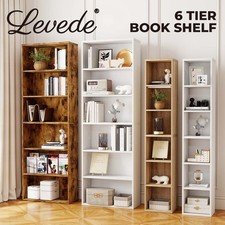 Levede 6 Tier Bookcase Shelves Storage Tall Bookshelf Organizer Display Home