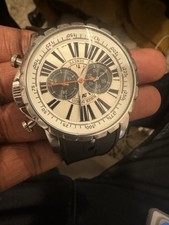 roger dubuis excalibur. Silver With Silicon Black Band And Buckle. Used Vintage.