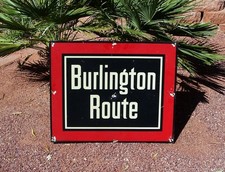 Vintage Authentic Burlington Route  Railroad Metal Sign 24" X 20"  CB&Q RR