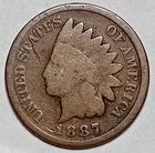 Indian Head Penny Lot of "1" VERY NICE 1887 GOOD OR BETTER°$ FREE SHIPPING $#670