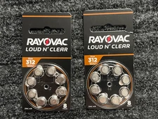 2 Pack Rayovac Size 312 Loud n Clear Hearing Batteries EXP Jun 2026