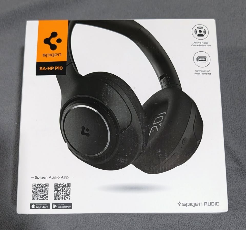 Spigen SA-HP P10 Active Noise Cancelling Wireless Headphones Black New