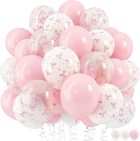 Koboko Schleifen Deko Luftballons Rosa Weiß, 30 StüCk Weiß Rosa Luftballons Schl