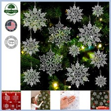 Eye-Catching Snowflake Decor Set, 36 Clear Ornaments for Holiday Celebrations