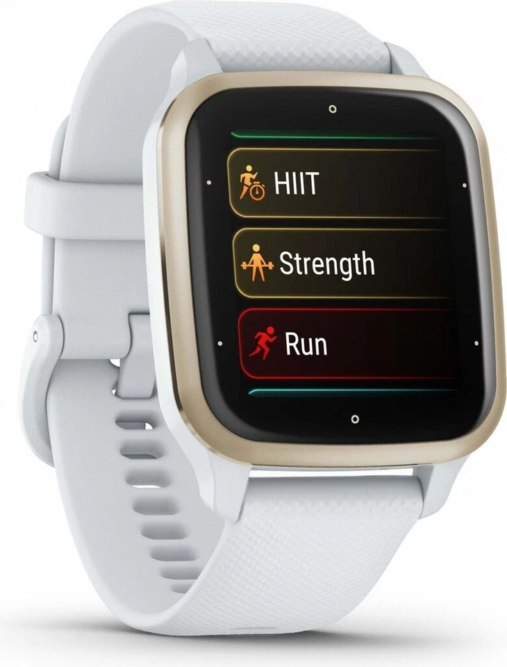 Garmin VENU SQ 2 40,6mm Polymergehäuse mit Silikonarmband - Weiss/Cremegold NEU - Bild 2 von 4