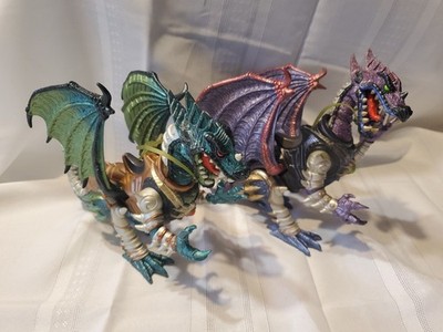 Chap Mei Medieval Knights Lot Of 2 Green Purple Dragons With Saddle Fantasy K8