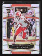 2022 Panini Select Draft Picks #13 Justyn Ross Silver Prizm Clemson Tigers (R)