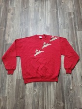 Vintage Jerzees Sweatshirt Mens Large Christmas Reindeer Crewneck Pullover 90s U