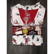Men's Size XL Dr Seuss The Grinch 2-piece Pajamas Set 35 Msrp