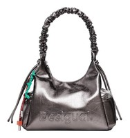 Desigual Montville Half Logo Shoulder Bag Schultertasche Tasche Brushed Silver