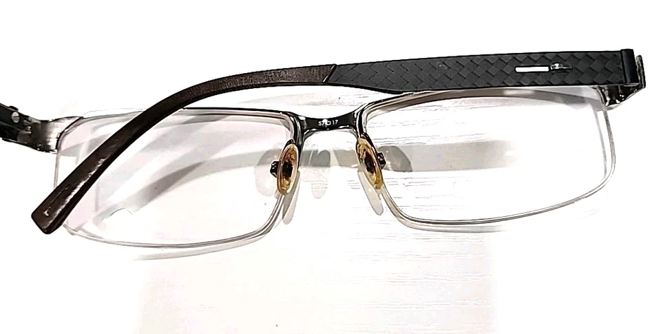 Jhane Barnes Grandes Marrón Metal Medio Borde Rectangular Anteojos 57-17 145 Foto 3 de 4