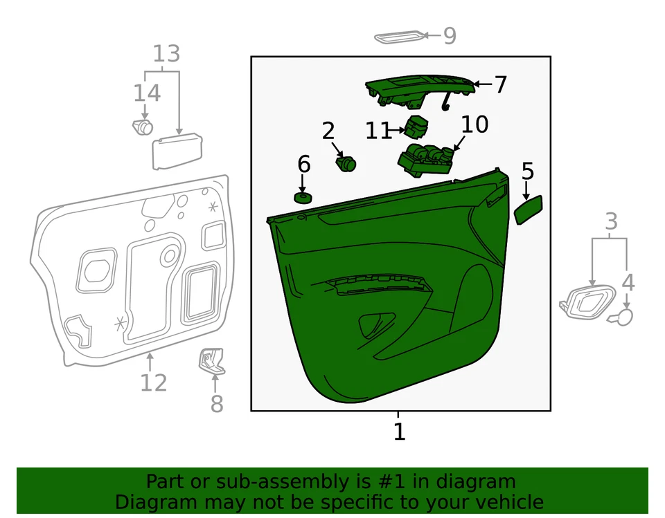 Genuine GM Door Trim Panel 95299091 Foto 2 de 2