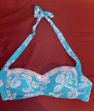 LILLY PULITZER Roby Bikini Top "WATER YA WAITING FOR" Size 6