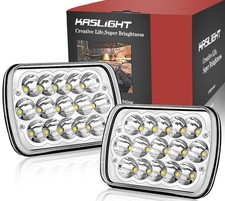Pair Rectangular 5x7 7x6 LED Headlights Sealed Beam H6054 LED Headlights