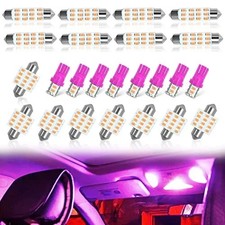 Car LED Bulb, Pink, 24 Sets, Compatible with All Vehicles, Wide Range of pink