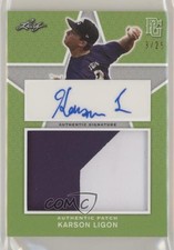 2020 Leaf Perfect Game National Showcase Green 3/25 Karson Ligon Patch Auto nd3