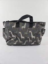 Thirty-One Gray Giraffe Print Swap it Go Go Tote Baby Diaper Bag Tote Zipper