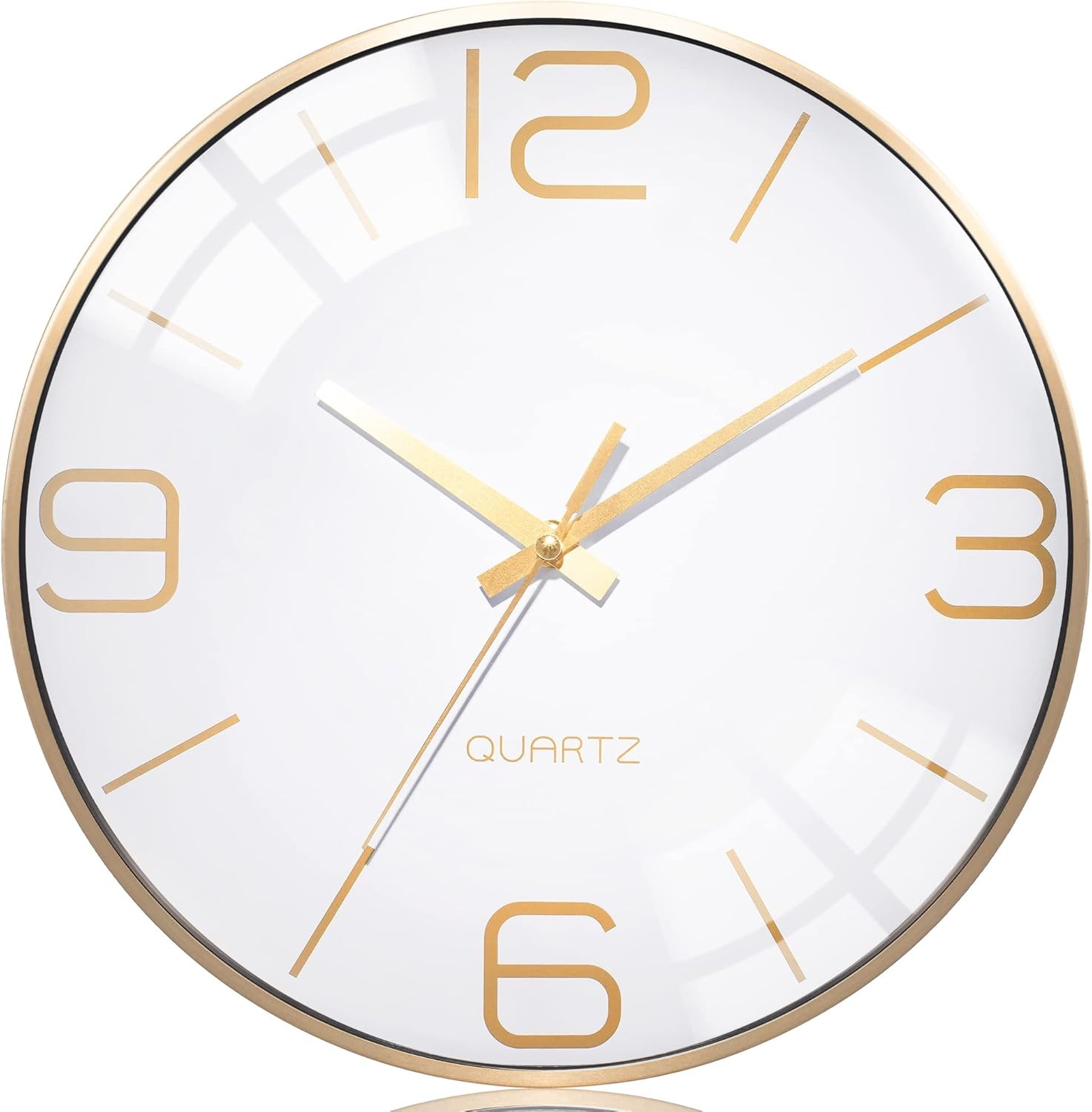 12" Silent Battery Operated Modern Wall Clock for Living Roo
